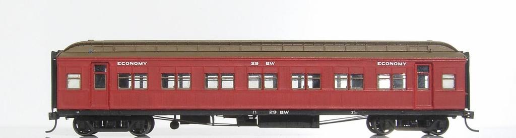 Features: The 58 foot long AW cars had seven first class seating compartments with toilets at each end and a clerestory roof, while the 64 foot long AW cars had eight first class seating compartments