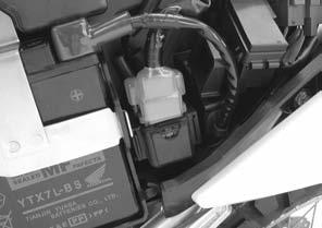 ELECTRIC STARTER SYSTEM STARTER RELAY SWITCH INSPECTION Remove the left side cover (page 2-3). Shift the transmission into neutral. Turn the ignition switch ON and engine stop switch " ".