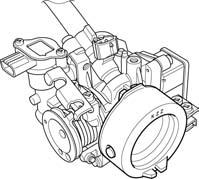 Install the throttle body insulator to the throttle body by aligning the tab of the throttle body with the groove of the throttle body insulator.