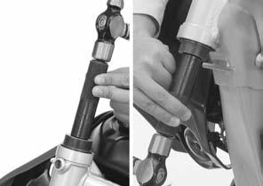Remove the lower bearing and lower dust seal with a chisel or equivalent tool, being careful not to damage the stem.