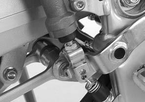 BRAKE SYSTEM INSPECTION Firmly apply the brake lever or pedal, and check that no air has entered the system. If the lever or pedal feels soft or spongy when operated, bleed the air from the system.