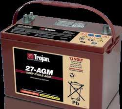 elements to provide optimum performance. Robust plates extend the life cycle of Trojan s deep-cycle AGM batteries.