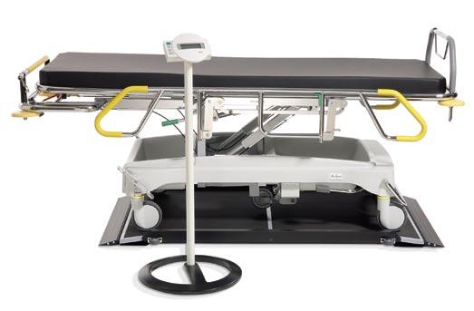 The person can thus be weighed quite easily while lying down. The seca 656 is suitable for all common roll-in systems.