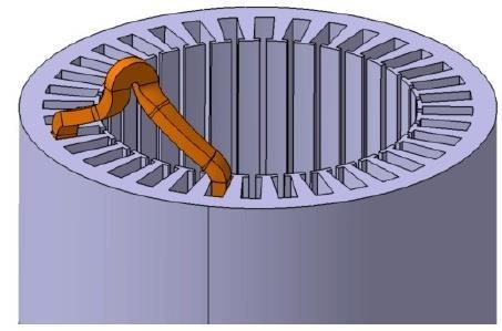 Details of stator core with flat