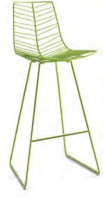 Leaf Design by Lievore Altherr Molina, 2017 54.5 52 Stool with sled base made in powdercoated steel rod available in three colours: white, green and moka.