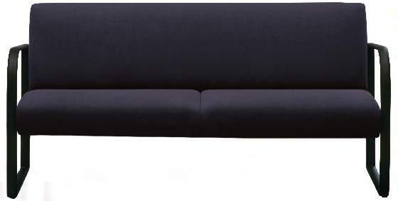 Arcos Design by Lievore Altherr, 2017 Two seater sofa with sled base and integrated armrests made of powdercoated aluminum.