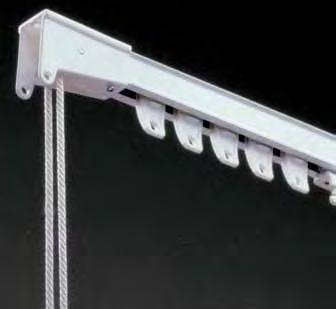 7 CS CL CM CRS CCS FS BCS RBS PS KS CKS WR CCS - Contract cord system Aluminum extrusion, white, powder coated, lubricated, wall and ceiling mount with separate channels for use with cord.