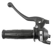 682 2-GEAR-SHIFT HANDLE GRIP 2-gear-shift handle grip, combinated clutch lever, black painted housing with cable guide and cable adjusting screws, grip tube with cable adjusting screws, one or two
