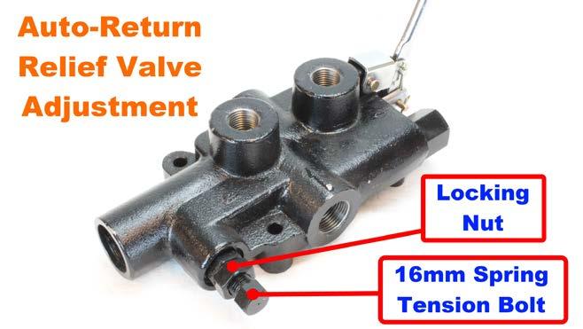 Valve Auto-Return Detent Adjustment Your log splitter valve features an auto-return detent. The lever will stay in the retract position until the rod is fully retracted.