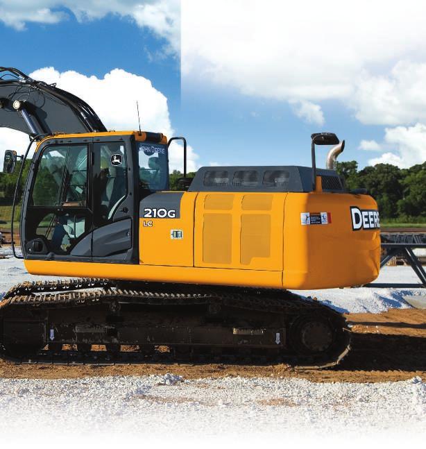 210G 210G LC Net rated power 119 kw (159 hp) 119 kw (159 hp) Operating weight 22 309 kg (49,139 lb.) 22 910 kg (50,463 lb.) Maximum digging depth 6.68 m (21 ft. 11 in.