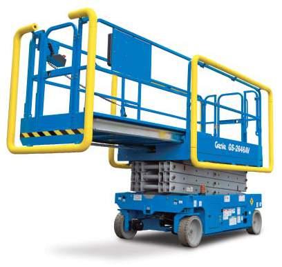 75 m) while fi tting into spaces as narrow as 32 in (81 cm) wide. Aviation Scissor Lift The GS-2646 AV scissor lift is built specifically for the aviation industry.