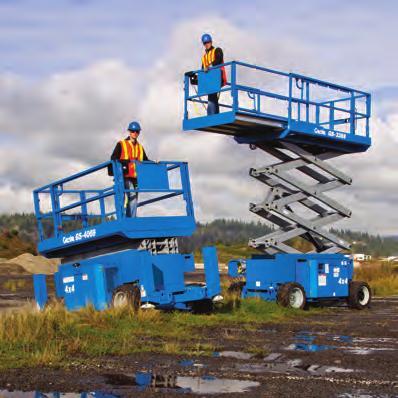 Speed and Traction Genie RT scissor lifts are able to traverse through uneven or rough terrain environments more efficiently.