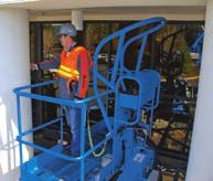 The Genie OPS is made of tubular steel and can be attached to boom lifts with 6 ft (1.8 m) to 8 ft (2.4 m) platforms.