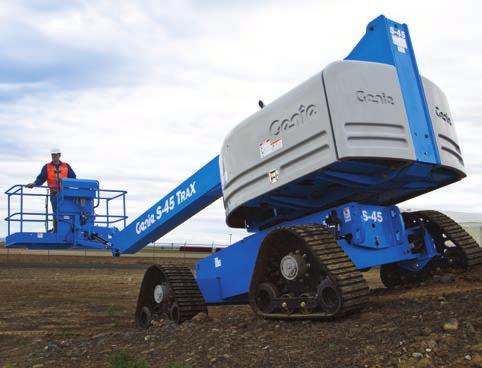 Stay Productive on Challenging Jobsites When working on a site with mud, sand, snow or gravel, or just generally soft underfoot conditions, the Genie TraX machines are built for the job.