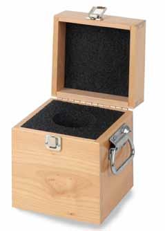 Wood Cases for weights sized 2 kg through 1 mg are designed to hold a weight inside a polycarbonate individual case.