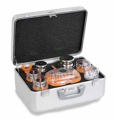 Aluminum Cases for Weight Sets Positive locking latches High quality ethafoam Triple digit combination lock General Information 10 kg through 1 mg case shown Dimensions: 18 L x 13 W x 8 H (45.