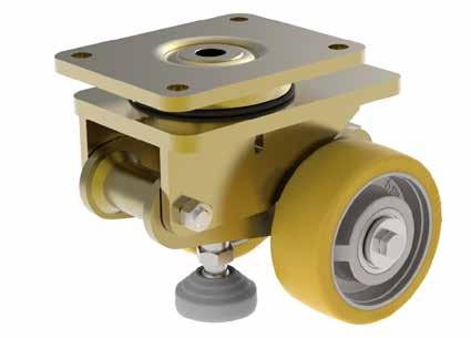 lock. The height of the wheels and the truck lock can be adjusted with an open-ended spanner (width across flats 24 mm). Bolted wheel axle. Zinc-plated, yellow-passivated,.