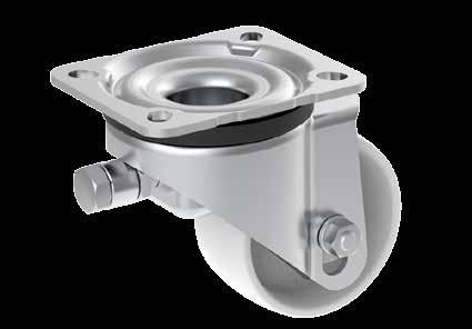 Series: HRLK-PO...-VS Levelling castors with adjustment screw, with top plate fitting and polyamide wheel 230 280 kg RoHS Brackets: HRLK.