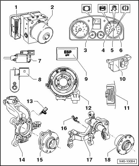 Electrical/electronic components and installation locations Page 5 / 9 Volkswagen Technical Site: http://volkswagen.msk.ru http://vwts.info http://vwts.