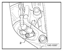 ABS system components on front and rear axles, removing and installing Page 4 / 4 Speed sensor on rear axle, removing and installing Removing - Raise vehicle.