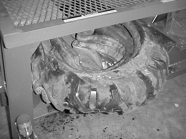 3 4 This photo illustrates the wheel being fully crushed.