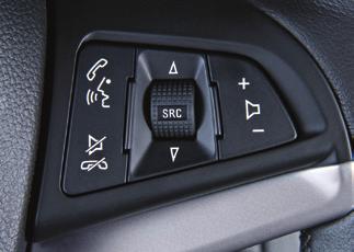 AUDIO STEERING WHEEL CONTROLS F CRUISE CONTROL + Volume Press + or to adjust the volume. SRC Source Press to select an audio source.