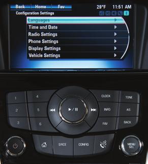 Some vehicle features can be customized by using the audio controls and menus.