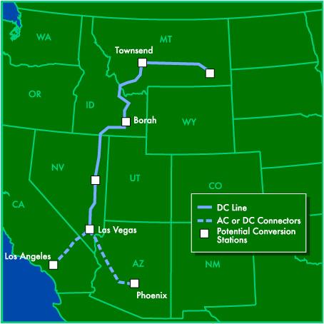 Proposed HVDC Lines TransCanada's Chinook Initiative Connect low-cost and renewable supplies to growing markets via long distance, (HVDC) transmission line Major HVDC transmission line linking low