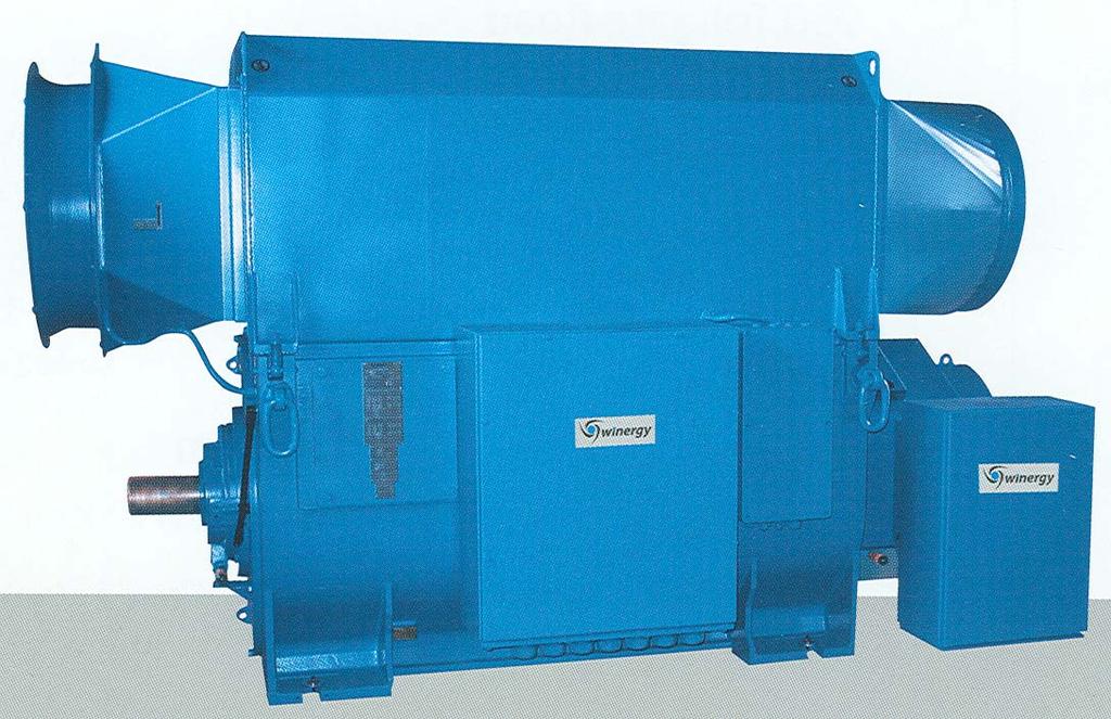 Doubly-fed induction generator with heat exchanger Doubly-fed induction generator 4 poles 2000 kw at 1800/min, 50 Hz and slip -20% Rotor