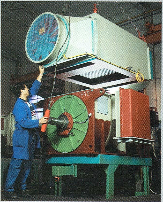 Mounting of air-air heat exchanger on slip ring induction generator Doubly-fed induction generator 1500 kw