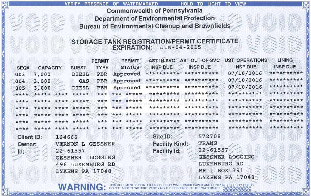 New Registration Certificate More inspection information Easily track inspection due dates Shows overdue