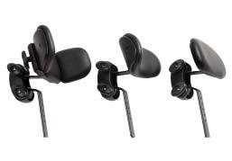 To attach and adjust headrest height, press white button (A), insert metal headrest bar and raise or lower it to desired setting.