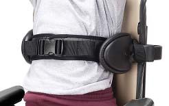 Two types of chest straps can be purchased: one for use with lateral supports, the other for use on its own.