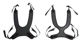 With back of L-shape towards front of seat, attach butterfl y harness by inserting L-shaped metal clip (A) at the ends of lower harness straps into slots (B) on both sides of seat.