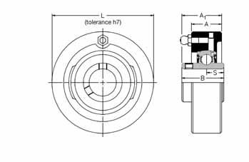 Self-Lube cast iron cartridge bearing units SLC Series For housing tolerances to suit outside dia L see page 21 SLC Shaft RHP designation Basic Casting Dimensions (mm) diameter bearing group insert L
