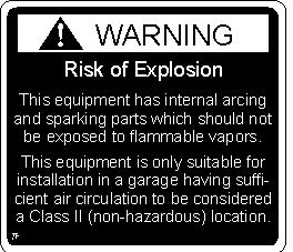 at least 4x per hour. WARNING Running motors can be dangerous! Potential carbon monoxide poisoning!