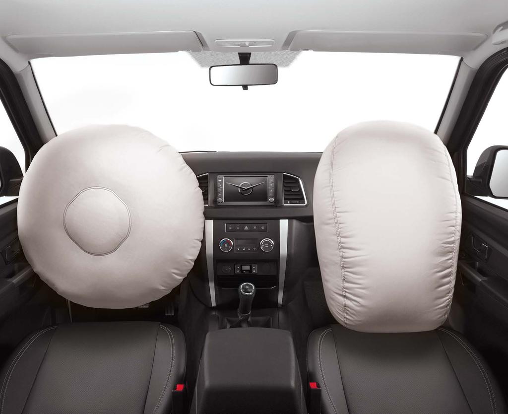Thanks to front safety air bags, seatbelts with pre-tensioners, and child seat