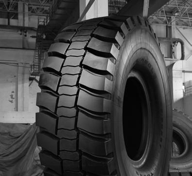 TB599 E-4 Long Lasting Tire for Severe Mine and Quarry Conditions Deep tread combined with sturdy shoulder and sidewall provide outstanding protection Choice of application-specific compound for