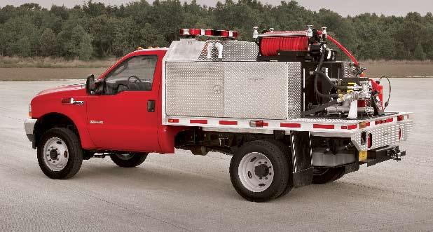 This brush truck has the versatility of being manufactured on a light-duty or medium-duty