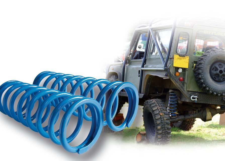 HEAVY DUTY SPRINGS Bearmach s famous heavy duty Blue Springs are the ideal solution for those Land Rover owners who are seeking to improve their vehicle s load carrying capacity. Sold in pairs.