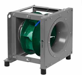CTLOGUE Design description Fan Impeller The impeller (sizes 22-4) is made of steel, welded and painted with 6 μm thick epoxy-polyester powder paint (colour tone RL 629, green).