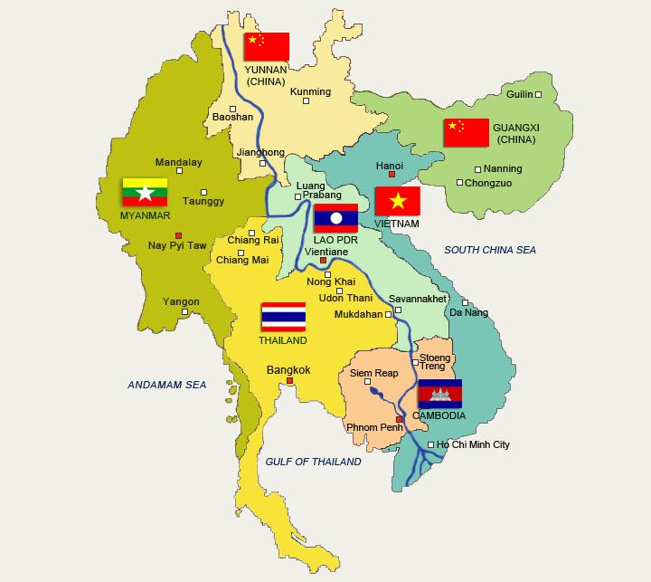 Mekong Region natural economic area bound together by the Mekong River consist of