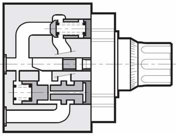 Flow Regulator pressure-compensated Subplate to ISO6263 VP-2SR10 SYMBOL FEATURES - Hole pattern to ISO 6263-06, Nominal size 10 - Adjustable flow control valve subplate mounting for flow control in