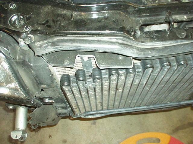 brackets are oriented vertically off of the intercooler).