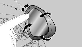 If necessary, adjust the inclination of the rear view mirrors correctly as shown in the figure. CAUTION IT IS FORBIDDEN TO REMOVE THE REAR-VIEW MIRRORS FOR RIDING ON THE ROAD.