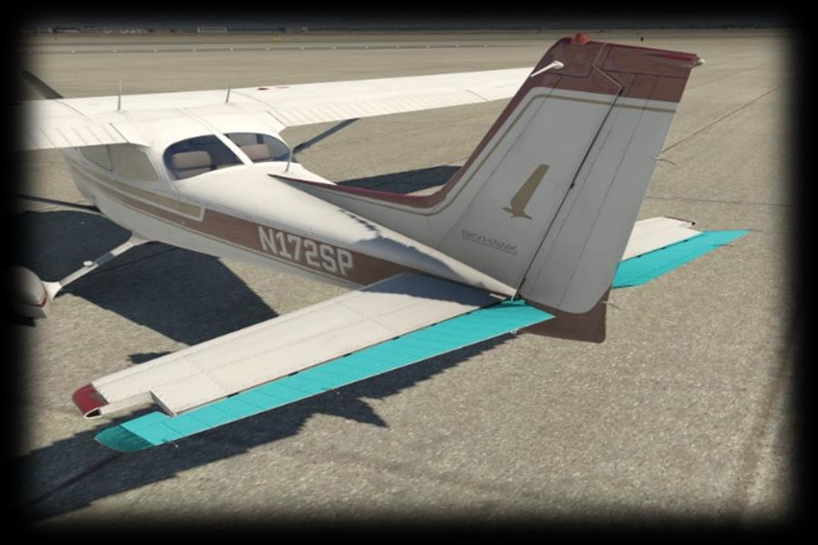 In X-Plane, a pre-flight inspection is not merely undertaken to simulate reality, but does in fact have real purpose, because the control surfaces of the aircraft interact