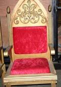 161.001 2 Throne, carved 31 25 65 Velvet Gold, red G $50
