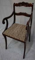 131 6 Chair, upholstered, w/ arms 20 20 46 Dark wood