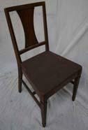 Chair, carved back, upholstered seat/ back, 1 w/