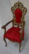133 4 Chair, throne w/ arms 23 21 36 Wood Red print G